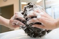 Hairdresser washing hair Hairdresser washing hair