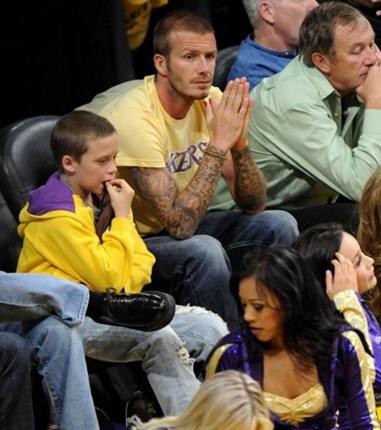David Beckham and son Brooklyn David Beckham and son Brooklyn
