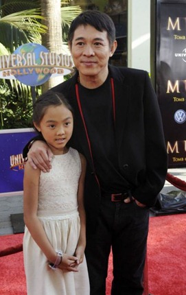 Jet Li and his daughter Jane Jet Li and his daughter Jane